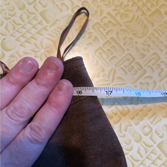 Vintage Brown Suede Pants with Front Zipper - Picture 8 of 9